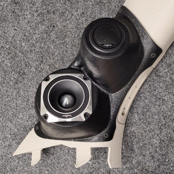 A-Pillar Custom Speaker Pods for the 2011-2023 Dodge Durango Jeep GrandCherokee to hold 3.5 in and 2.0 in  speakers for car audio installation upgrade
