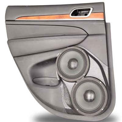 Rear Door Custom Speaker Pods for the 2011-2021 Jeep GrandCherokee to hold Dual 8.0 in speakers for car audio installation upgrade