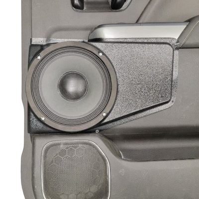 Rear Door Custom Speaker Pods for the 2014-2018 Chevrolet Silverado GMC Sierra to hold 8.0 in  speakers for car audio installation upgrade