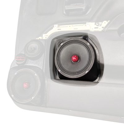 Front Door Custom Speaker Pods for the 2014-2018 Chevrolet Silverado GMC Sierra to hold 8.0 in speakers for car audio installation upgrade