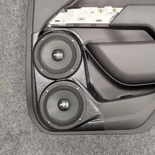 center ortho Speaker Upgrade for the Rear Door of your 2015-2022 Chevrolet Colorado, GMC Canyon. Easy installation of a Dual 6.5" Midrange for the most powerful car stereo possible.