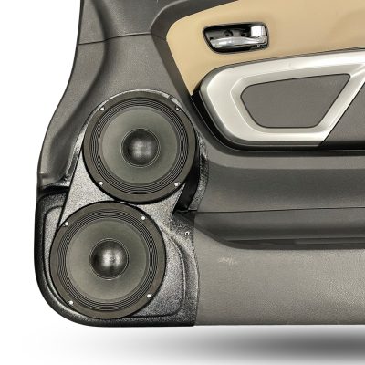 Front Door Custom Speaker Pods for the 2016-2024 Nissan Titan to hold Dual 8.0 in speakers for car audio installation upgrade