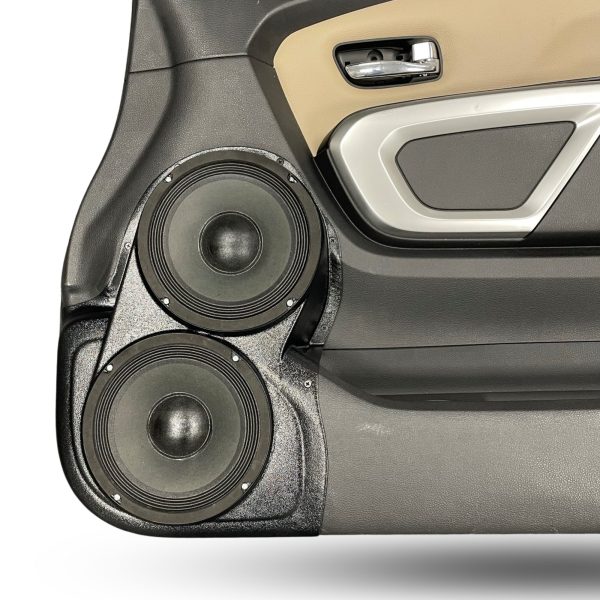 Front Door Custom Speaker Pods for the 2016-2024 Nissan Titan to hold Dual 8.0 in speakers for car audio installation upgrade