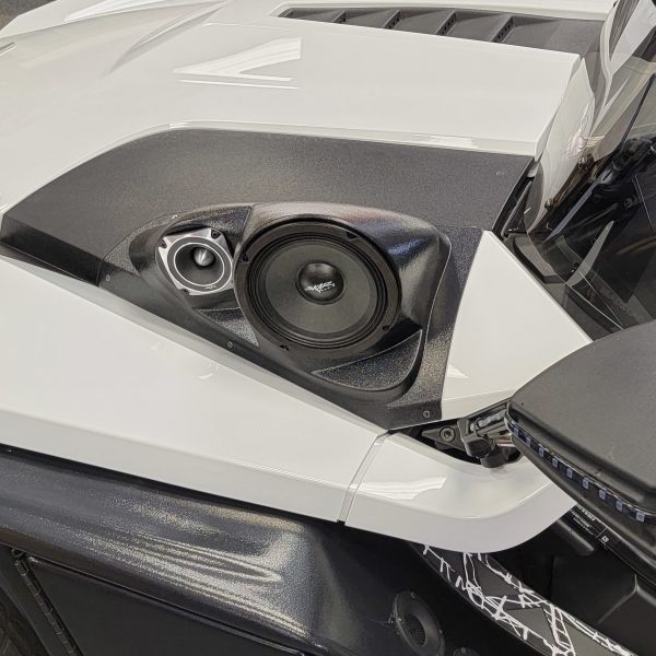 center ortho Speaker Upgrade for the Hood of your 2015-2021 Polaris Slingshot. Easy installation of a 6.5" and 3.5" Midrange or Tweeter for the most powerful car stereo possible.