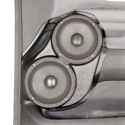 Front Door Custom Speaker Pods for the 2019-2025 Dodge Ram to hold Dual 6.5 in speakers for car audio installation upgrade