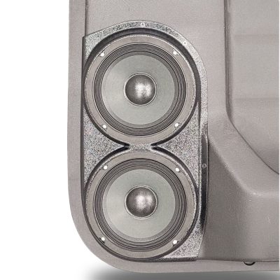 Rear Door Custom Speaker Pods for the 2019-2023 Chevrolet Silverado GMC Sierra to hold Dual 6.5 in speakers for car audio installation upgrade