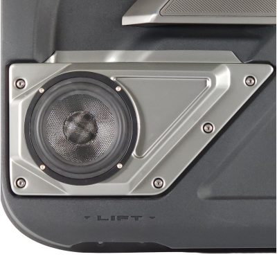Front Door Custom Speaker Pods for the 2021-2023 Ford Bronco to hold 6.5 in speakers for car audio installation upgrade