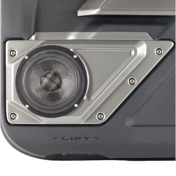 Front Door Custom Speaker Pods for the 2021-2023 Ford Bronco to hold 6.5 in speakers for car audio installation upgrade
