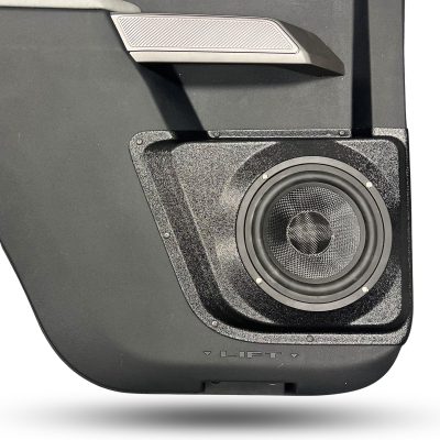Rear Door Custom Speaker Pods for the 2021-2023 Ford Bronco to hold 6.5 in speakers for car audio installation upgrade