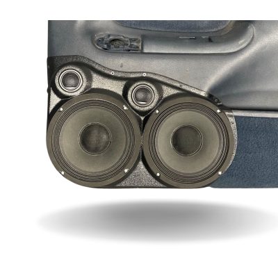 Front Door Custom Speaker Pods for the 1995-1999 Cadillac Escalade Chevrolet Silverado Suburban Tahoe GMC Sierra Yukon to hold Dual 8.0 in and Dual 2.0 in  speakers for car audio installation upgrade