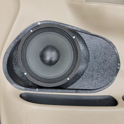 Front Door Custom Speaker Pods for the 1999-2003 Ford F-150 to hold 8.0 in speakers for car audio installation upgrade