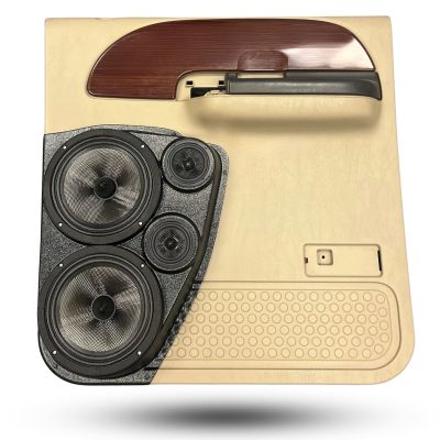 Rear Door Custom Speaker Pods for the 1999-2007 Ford F-250F-350 to hold Dual 8.0 in and Dual 3.5 in  speakers for car audio installation upgrade