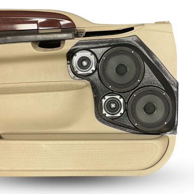 Front Door Custom Speaker Pods for the 1999-2007 Ford Excursion F-250F-350 to hold Dual 6.5 in and Dual 3.5 in speakers for car audio installation upgrade