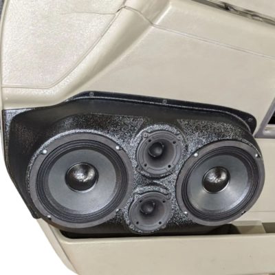Front Door Custom Speaker Pods for the 2003-2007 Hummer H2 to hold Dual 6.5 in and Dual 3.5 in speakers for car audio installation upgrade