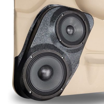 Front Door Custom Speaker Pods for the 2007-2009 Cadillac Escalade Chevrolet Avalanche Tahoe Silverado Suburban GMC Yukon Sierra to hold 8.0 in and 6.5 in  speakers for car audio installation upgrade