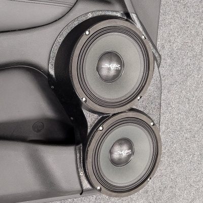 Front Door Custom Speaker Pods for the 2011-2023 Dodge Durango Jeep GrandCherokee to hold Dual 8.0 in speakers for car audio installation upgrade
