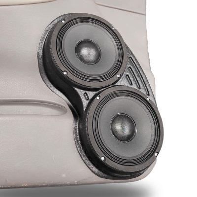 Front Door Custom Speaker Pods for the 2002-2005 Chevrolet Trailblazer to hold Dual 8.0 in  speakers for car audio installation upgrade