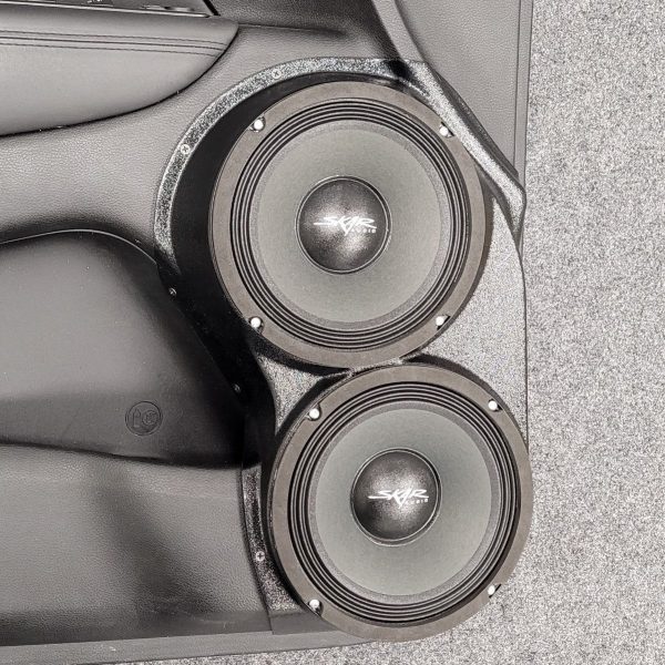 Front Door Custom Speaker Pods for the 2011-2023 Dodge Durango Jeep GrandCherokee to hold Dual 8.0 in speakers for car audio installation upgrade
