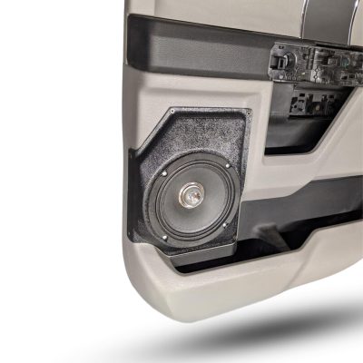 Rear Door Custom Speaker Pods for the 2015-2020 Ford F-150 F-250F-350 to hold 6.5 in speakers for car audio installation upgrade