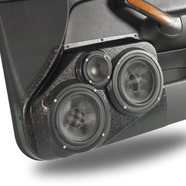 left full Speaker Upgrade for the Front Door of your 1999-2004 Volkswagen Jetta. Easy installation of a Dual 6.5" Midrange and Single 3.5" Super Tweeter for the most powerful car stereo possible.