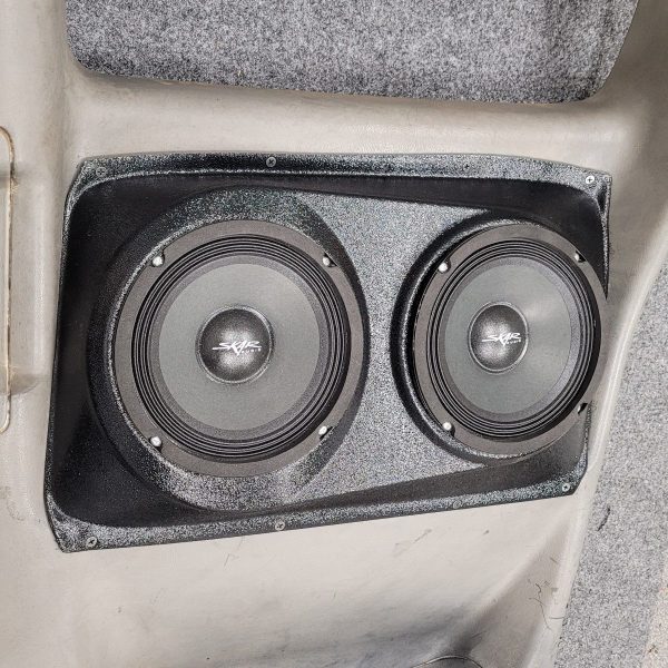 Rear Door Custom Speaker Pods for the 2000-2006 Chevrolet Silverado GMC Sierra to hold Dual 6.5 in speakers for car audio installation upgrade