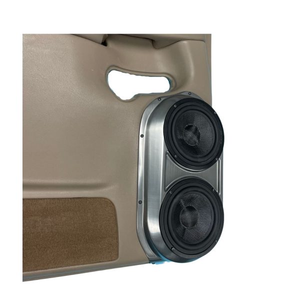 left ortho Speaker Upgrade for the Rear Door of your 2000-2006 Chevrolet Tahoe, Suburban, Avalanche, Silverado. GMC Yukon, Sierra. Cadillac Escalade. Easy installation of a Dual 6.5" Midrange for the most powerful car stereo possible.