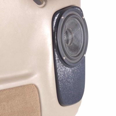Rear Door Custom Speaker Pods for the 2000-2006 Cadillac Escalade Chevrolet Avalanche Silverado Tahoe Suburban GMC Sierra Yukon to hold 6.5 in  speakers for car audio installation upgrade