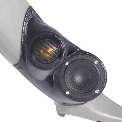 A-Pillar Custom Speaker Pods for the 2000-2006 Cadillac Escalade Chevrolet Avalanche Silverado Tahoe Suburban GMC Sierra Yukon to hold 3.5 in and 2.0 in  speakers for car audio installation upgrade