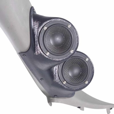 A-Pillar Custom Speaker Pods for the 2000-2006 Cadillac Escalade Chevrolet Avalanche Silverado Tahoe Suburban GMC Sierra Yukon to hold Dual 3.5 in  speakers for car audio installation upgrade