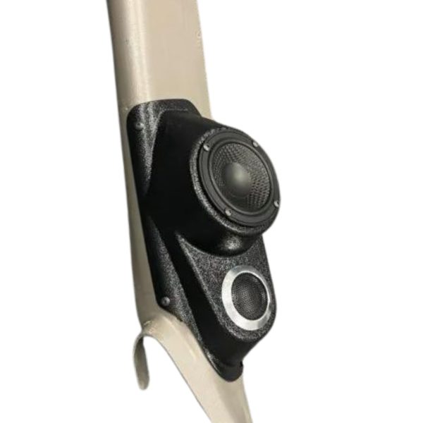 A-Pillar Custom Speaker Pods for the 2000-2006 Cadillac Escalade Chevrolet Avalanche Silverado Tahoe Suburban GMC Sierra Yukon to hold 3.5 in and 2.0 in  speakers for car audio installation upgrade