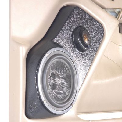 Front Door Custom Speaker Pods for the 2000-2006 Cadillac Escalade Chevrolet Avalanche Silverado Tahoe Suburban GMC Sierra Yukon to hold 6.5 in and 2.0 in  speakers for car audio installation upgrade