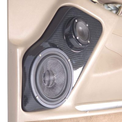 Front Door Custom Speaker Pods for the 2000-2006 Cadillac Escalade Chevrolet Avalanche Silverado Tahoe Suburban GMC Sierra Yukon to hold 6.5 in and 3.5 in  speakers for car audio installation upgrade