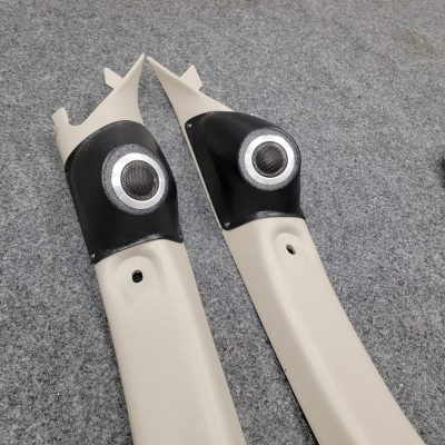 A-Pillar Custom Speaker Pods for the 2001-2004 Dodge Dakota Durango to hold 2.0 in speakers for car audio installation upgrade