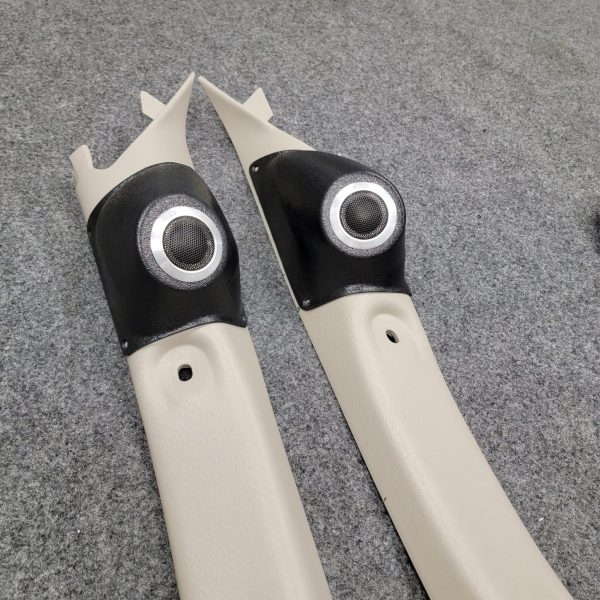 A-Pillar Custom Speaker Pods for the 2001-2004 Dodge Dakota Durango to hold 2.0 in speakers for car audio installation upgrade