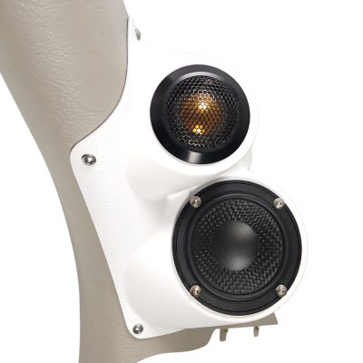 A-Pillar Custom Speaker Pods for the 2002-2005 Dodge Ram Ram to hold 3.5 in and 2.0 in  speakers for car audio installation upgrade