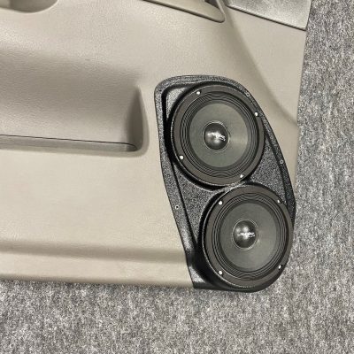 Front Door Custom Speaker Pods for the 2002-2005 GMC Envoy to hold Dual 6.5 in speakers for car audio installation upgrade