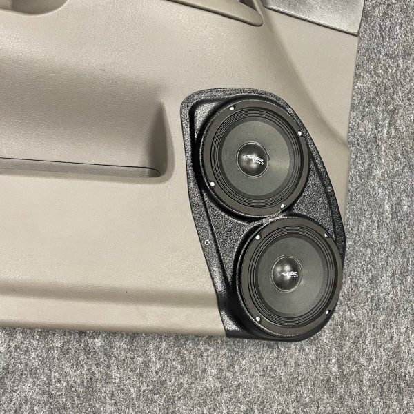 Front Door Custom Speaker Pods for the 2002-2005 GMC Envoy to hold Dual 6.5 in speakers for car audio installation upgrade