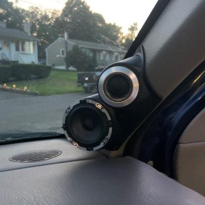 A-Pillar Custom Speaker Pods for the 2002-2005 Chevrolet Trailblazer GMC Envoy GMC EnvoyXL Isuzu Ascender to hold 3.5 in and 2.0 in  speakers for car audio installation upgrade