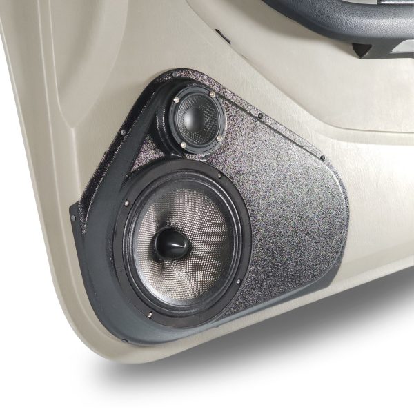 left ortho Speaker Upgrade for the Front Door of your 2003-2009 Toyota 4Runner. Easy installation of a 8" and 3.5" Super Tweeter for the most powerful car stereo possible.