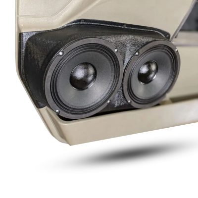 Front Door Custom Speaker Pods for the 2003-2007 Hummer H2 to hold Dual 8.0 in speakers for car audio installation upgrade