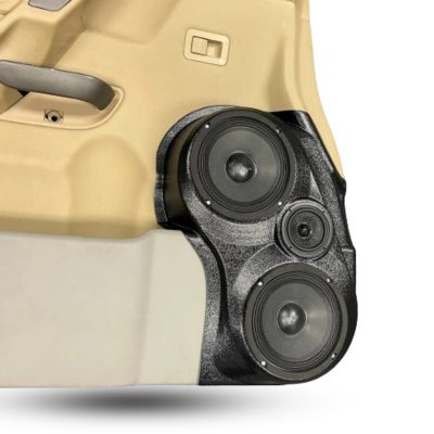 Front Door Custom Speaker Pods for the 2004-2007 Infiniti QX56 Nissan Armada Titan to hold 6.5 in speakers for car audio installation upgrade