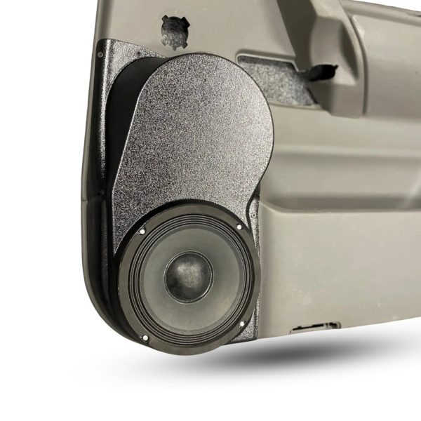 Rear Door Custom Speaker Pods for the 2004-2007 Infiniti QX56 Nissan Armada Titan to hold 8.0 in speakers for car audio installation upgrade