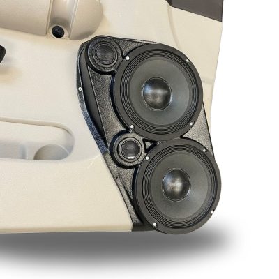 Front Door Custom Speaker Pods for the 2007-2009 Chevrolet Silverado GMC Sierra to hold Dual 8.0 in and Dual 2.0 in speakers for car audio installation upgrade