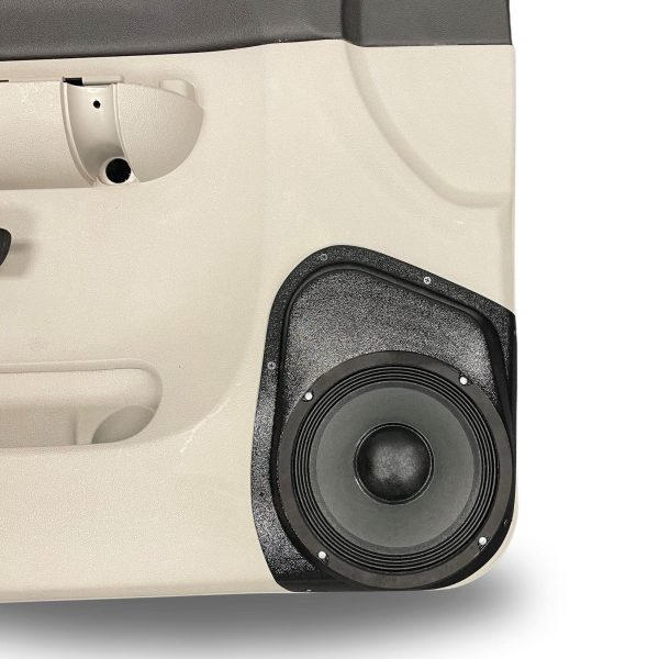 left ortho Speaker Upgrade for the Front Door of your 2007-2009 Chevrolet Silverado, GMC Sierra. Easy installation of a Single 8" Midrange for the most powerful car stereo possible.