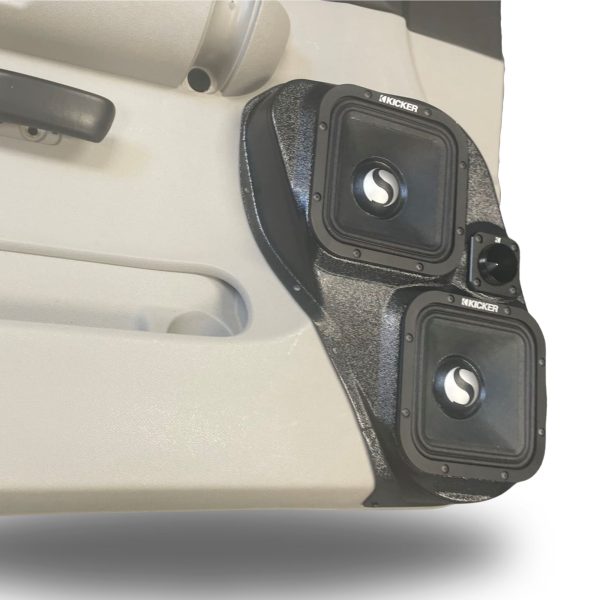 Front Door Custom Speaker Pods for the 2007-2009 Chevrolet Silverado GMC Sierra to hold Dual 7.0 in and 2.0 in speakers for car audio installation upgrade