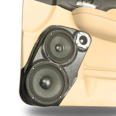 Front Door Custom Speaker Pods for the 2007-2009 Cadillac Escalade Chevrolet Avalanche Tahoe Silverado Suburban GMC Yukon Sierra to hold 8.0 in and 6.5 in and 3.5 in  speakers for car audio installation upgrade