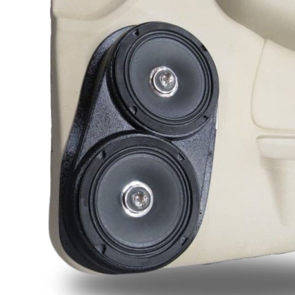 left ortho Speaker Upgrade for the Front Door of your 2007-2009 Chevrolet Tahoe, Suburban, Avalanche, Silverado. GMC Yukon, Sierra. Cadillac Escalade. Easy installation of a Dual 6.5" Midrange for the most powerful car stereo possible.