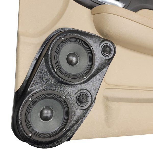 left ortho Speaker Upgrade for the Front Door of your 2007-2009 Chevrolet Tahoe, Suburban, Avalanche, Silverado. GMC Yukon, Sierra. Cadillac Escalade. Easy installation of a Dual 6.5" Midrange and Dual Tweeter for the most powerful car stereo possible.