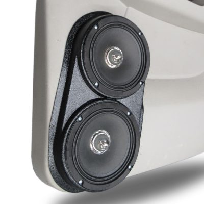 Rear Door Custom Speaker Pods for the 2007-2009 Cadillac Escalade Chevrolet Avalanche Tahoe Silverado Suburban GMC Yukon Sierra to hold Dual 6.5 in speakers for car audio installation upgrade