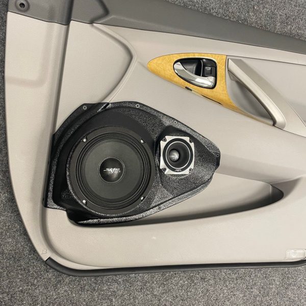Front Door Custom Speaker Pods for the 2007-2011 Toyota Camry to hold 6.5 in and 3.5 in  speakers for car audio installation upgrade